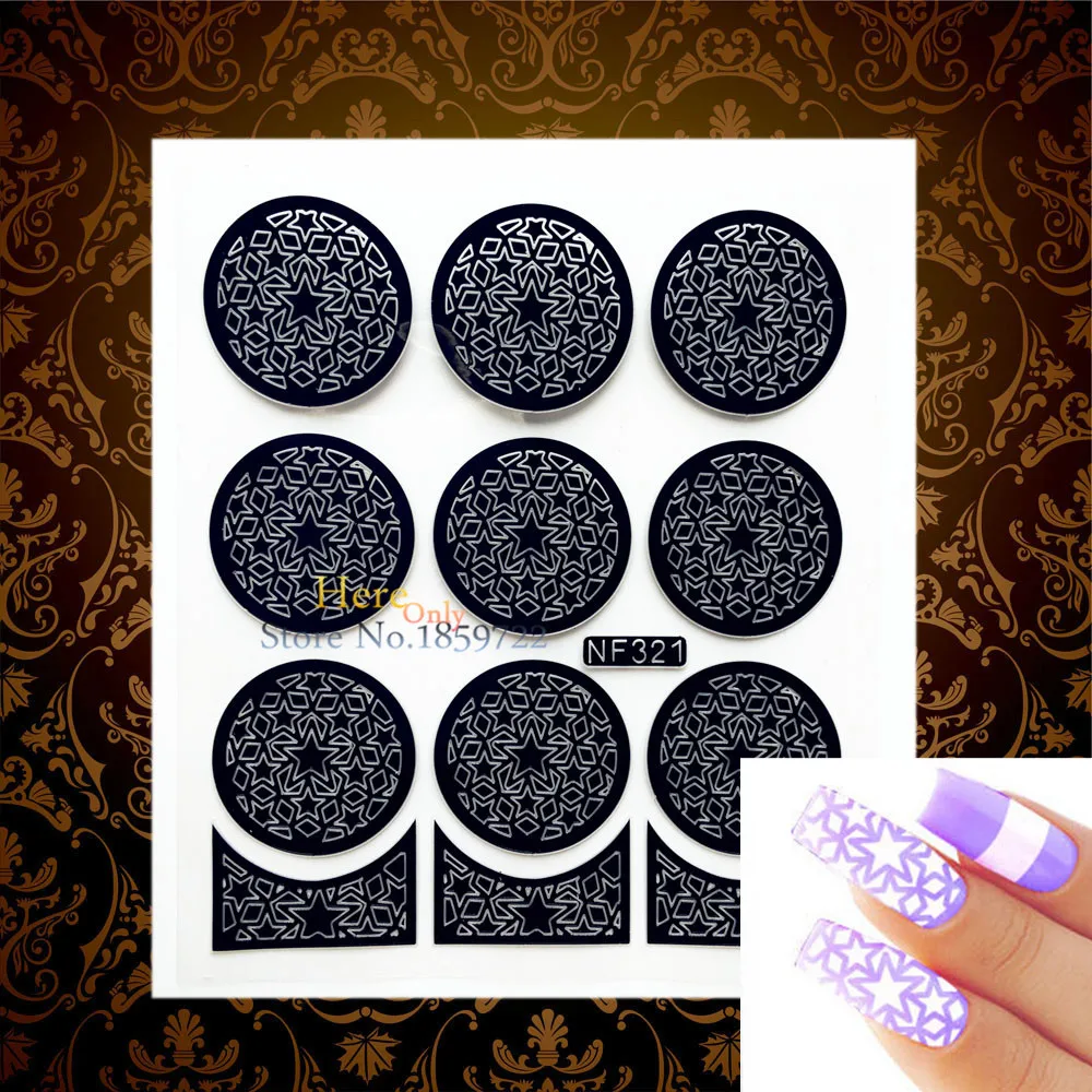 

New Designs Lovely Star Pattern Nail Vinyls Foil Manicure Art Full Nail Wraps HBNF321 Kids Nail Decals Pedicure Foot Decoration