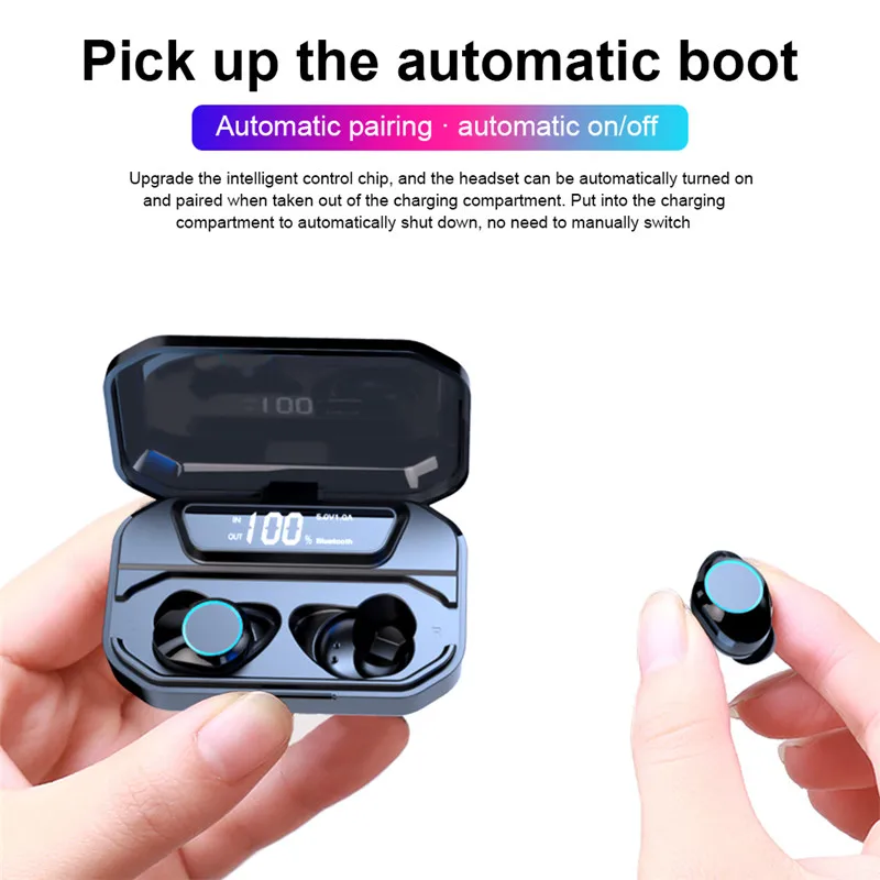 Беспроводные наушники G02 TWS Bluetooth 5 0 6D стереонаушники IPX7 водонепроницаемые 3300 мА/ч