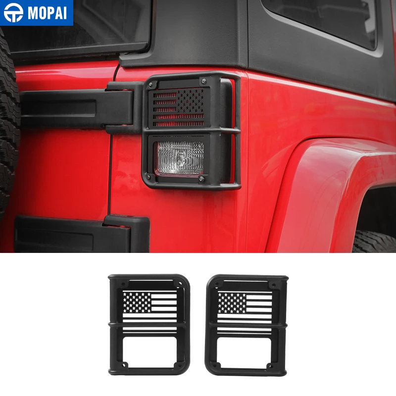 

MOPAI Metal 4 pc Car Exterior Rear Tail Light Lamp Guards Decoration Cover for Jeep Wrangler JK 2007 Up Car Accessories Styling