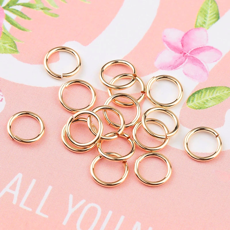 10pcs 0.5/0.64/0.76/0.81mm 14K 골드 충전 오픈 점프 링 14K 골드 스플릿 링, 열쇠 고리 및 팔찌 쥬얼리 제작