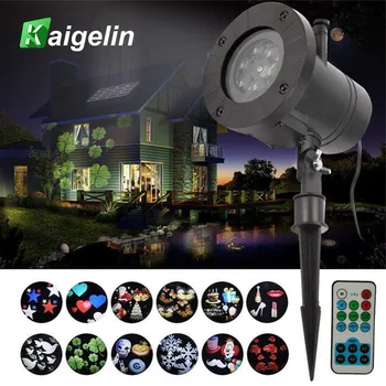 

Waterproof Snowflake Projector 12 Film Chrismas Lights Projection Remote Control Laser Projector Christmas Decorations For Home