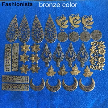 

DIY Jewelry Findings Bronze Color Metal Filigree Flowers,Moon,Phoenix,Long Filigree Connectors,Scrapbook Decoration Supplies