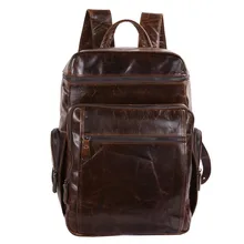 Maxdo Large Capacity Vintage Genuine Leather Women / Men Backpacks Cowhide Men Travel Bags #M7202