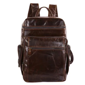 

Nesitu Large Capacity Vintage Genuine Leather Women / Men Backpacks Cowhide Men Travel Bags #M7202