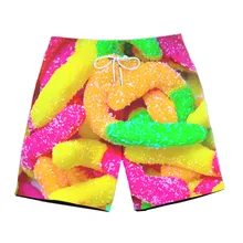 Fruity Fudge 3D принт мужские повседневные шорты милые хлопковые Яркие летние для серфинга шорты Красочные смешные дышащии эластичные для талии шорты