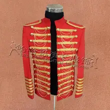 С воротником-стойкой и Для мужчин костюмы конструкции Masculino Homme Сценические костюмы для певцов куртка Для мужчин красные пиджаки танец звезда Стиль платье черного цвета в стиле панк