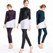 Купальник для мусульман больших размеров, женский купальник, черный и белый цвета, смешанный цвет, женский купальник, бикини для мусульманских женщин, S-4XL