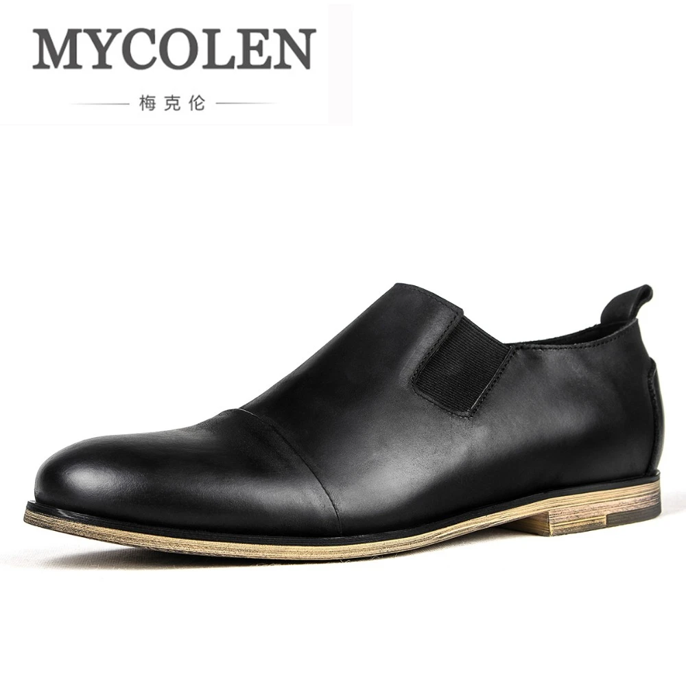 

MYCOLEN High Quality New Design Unique Genuine Leather Men Shoes Luxury Brand Formal Mens Loafers Shoes Erkek Ayakkabi Deri