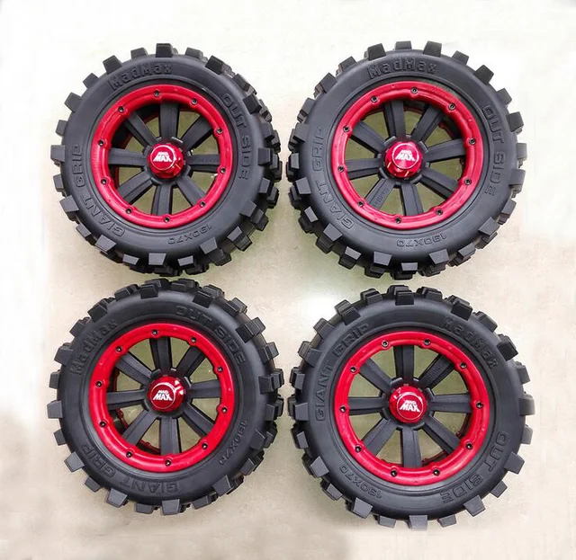 Best Offers 4pcs Tire to 1/5 TRAXXAS X-MAXX Wheels for TRAXXAS   X-MAXX RC Monster truck Model MADMAX High quality tyres upgrade   Rim
