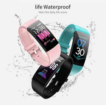 

2019 New IP68 Waterproof Blood Oxygen Smart Bracelet Fitness Tracke Crolor Screen Smart Wristband for Android and IOS