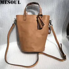 Брендовая сумка через плечо mesul, женские дизайнерские сумки, высокое качество, натуральная коровья кожа, сумка-мешок, модная сумка с кисточкой, одноцветная сумка Crossobdy
