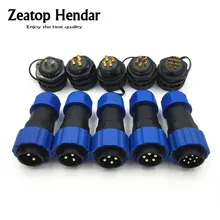 1 комплект SP20 водонепроницаемый авиационный разъем 2 3 4 5 6 7 9 12 P Pin IP68 20 мм круговой силовой кабель штекер гнездо