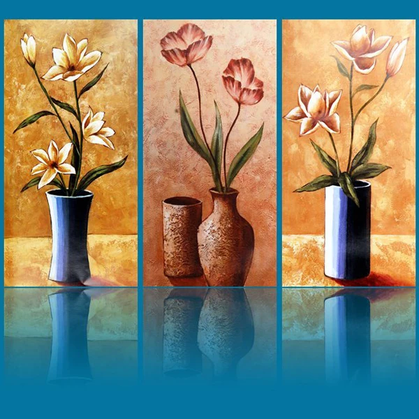 [33+] Canvas Flowers Pot Painting
