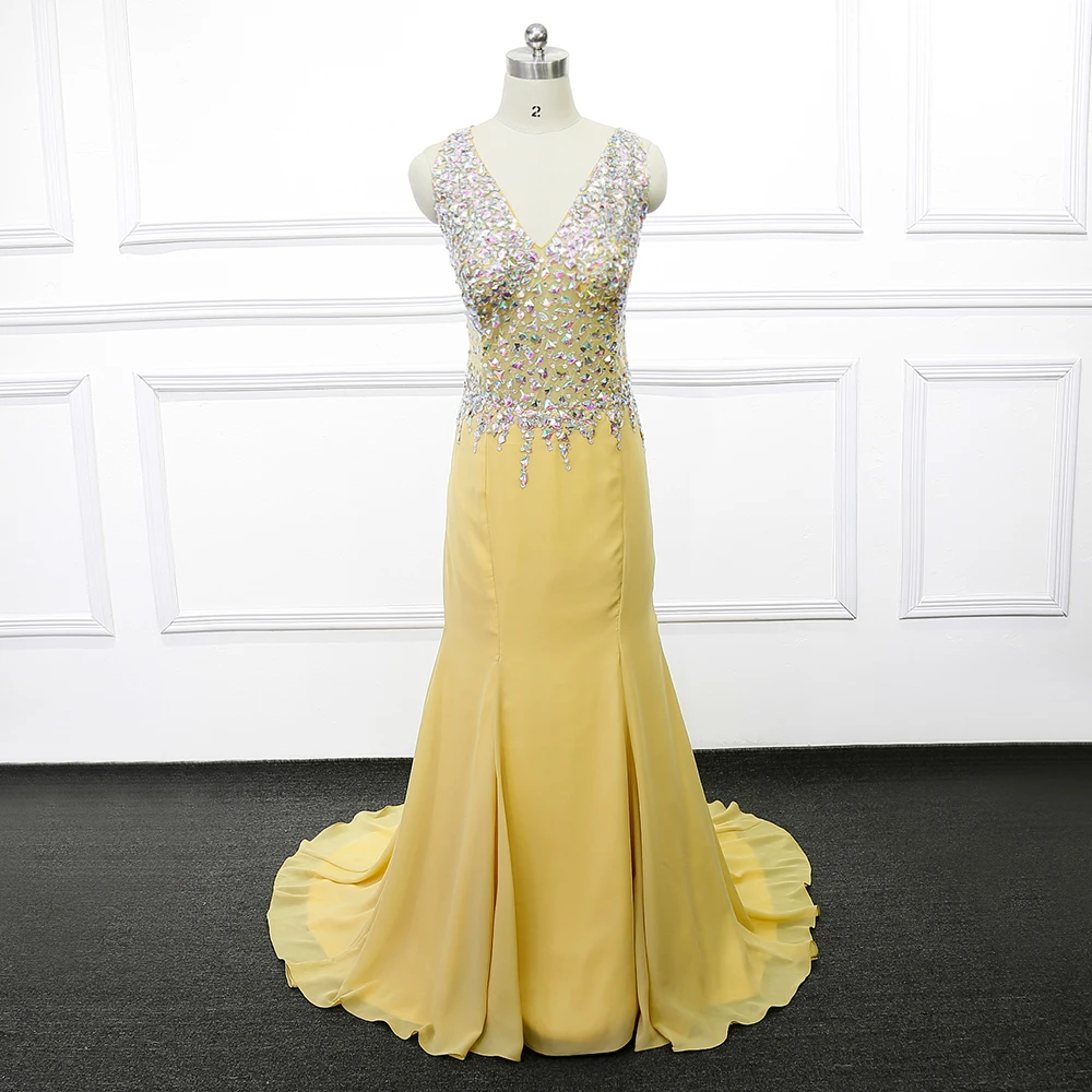 crystal evening gown