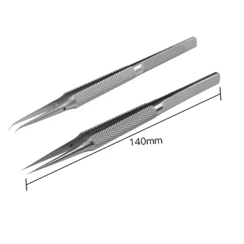 

150mm/140mm Maintenance Tweezers Stainless Steel Repair Strong Fingerprint Forceps Precise Acid-fast Anticorrosive Fly Line