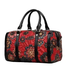 LUOFEIHUA женские сумки из натуральной кожи новая вышитая сумка-тоут винтажная сумка через плечо дизайнерская сумка