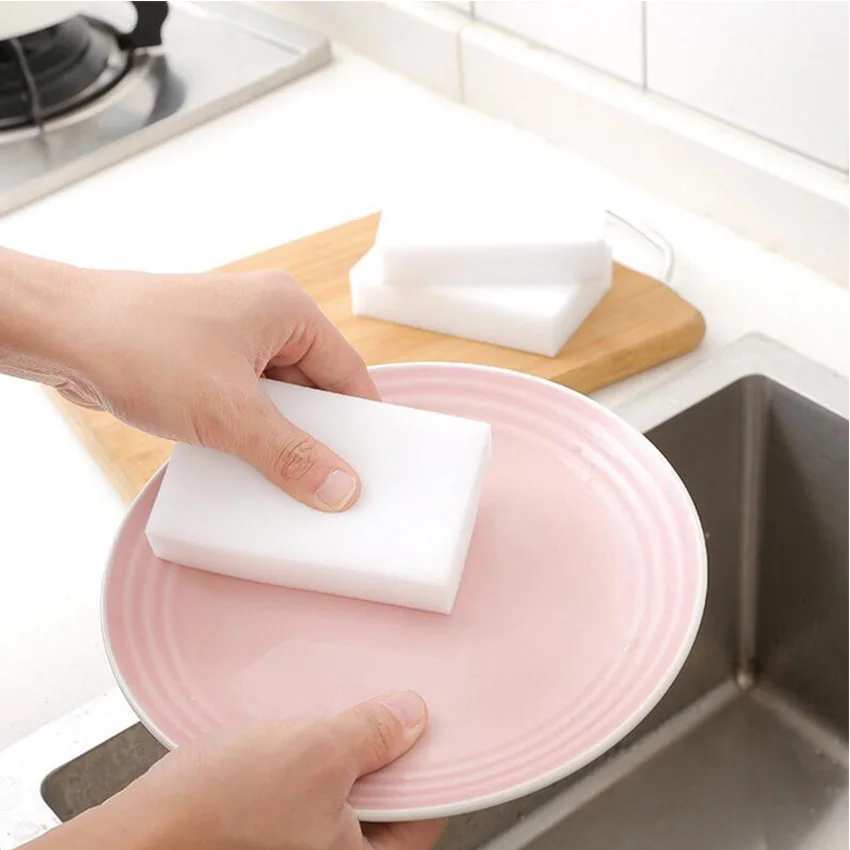 100pcs Multi functional Magic Sponge Eraser Cleaner Eco Friendly White