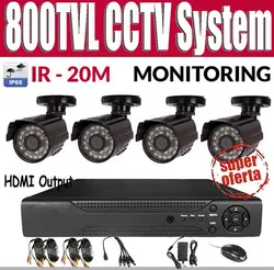 4CH цифровой видеорегистратор HD cctv камера Системы 800tvl cctv камера Системы