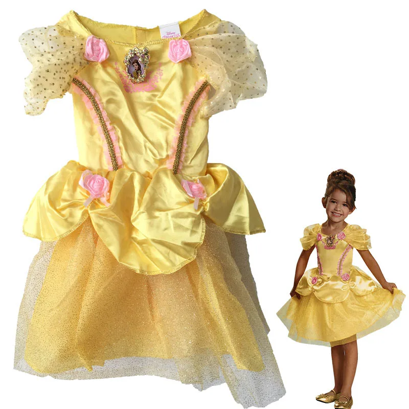 Для девочек Косплэй Желтый принцесса Белль платье Красота и чудовище Дети платье Вечерние Хэллоуин, день рождения костюм 9 видов стилей - Цвет: style 3