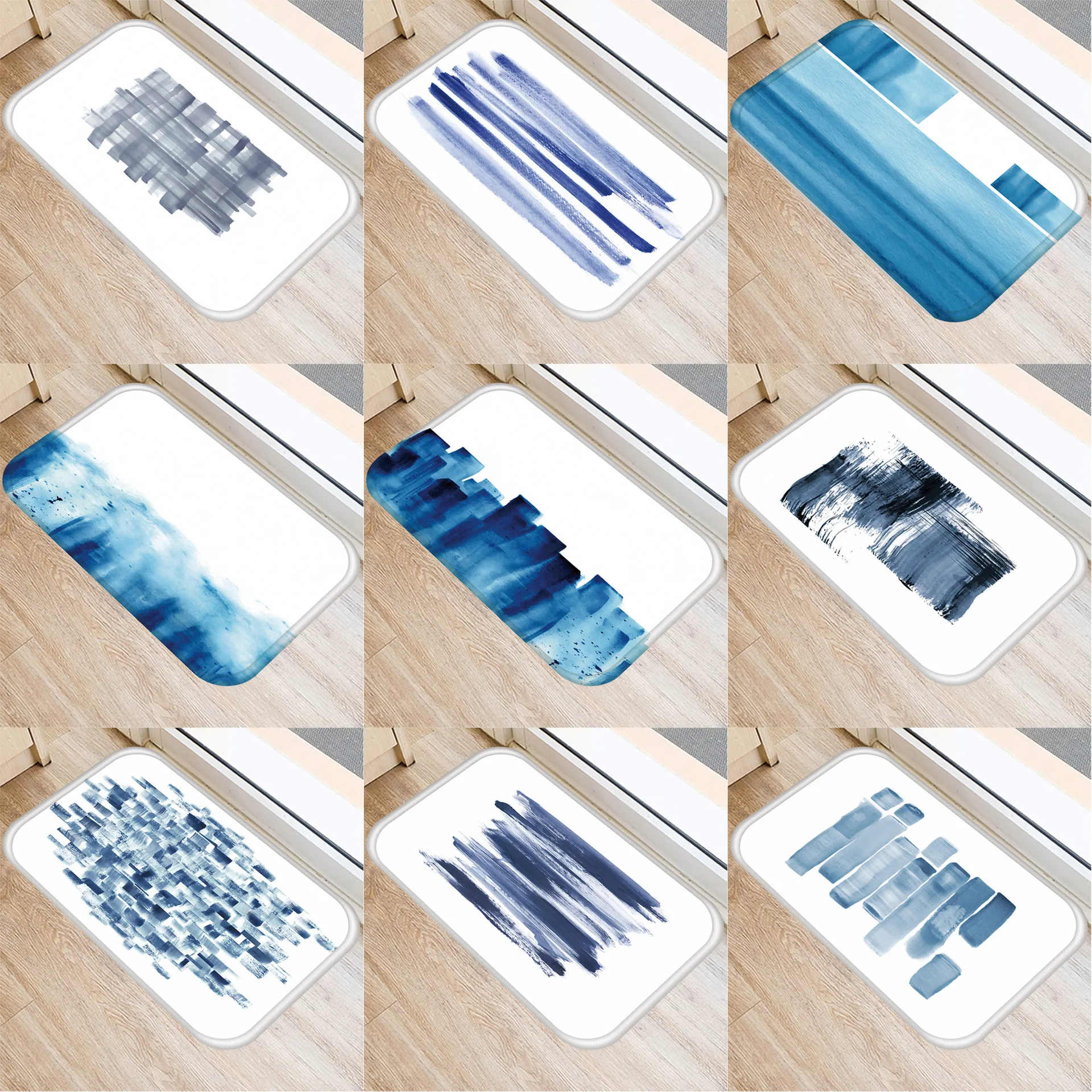 Картина маслом полосатый декоративный коврик ковер кухонный коврик для гостиной домашний мягкий дверной коврик