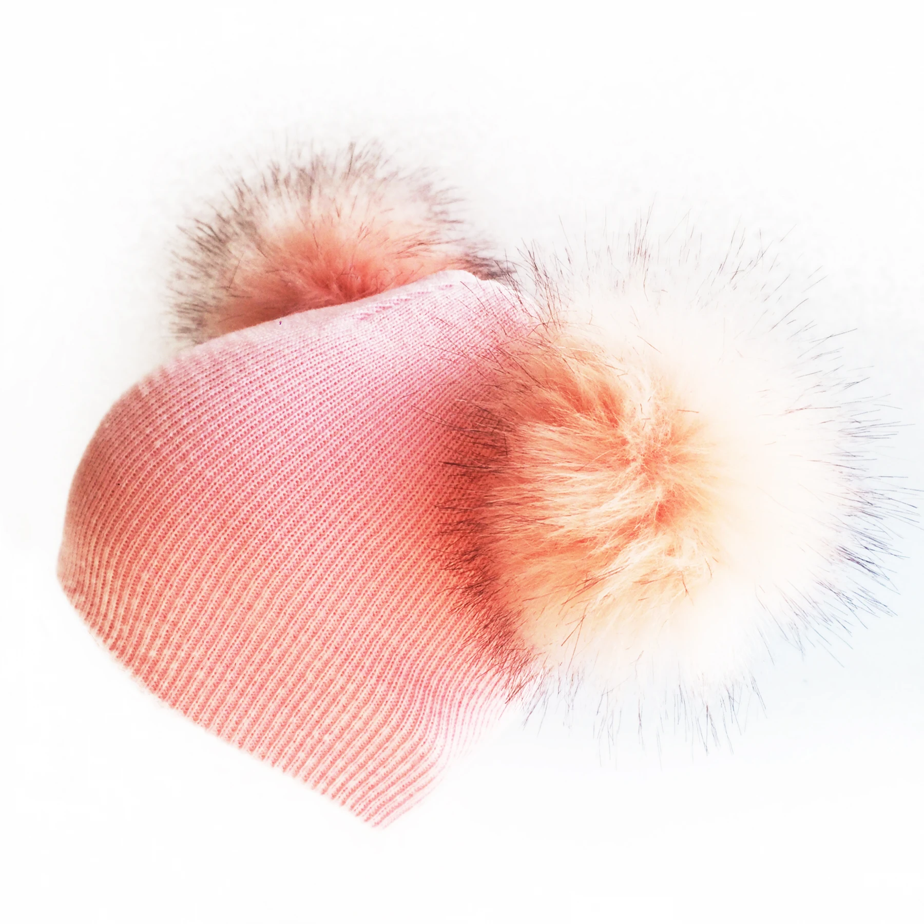 Шапка-ушанка, Детская Зимняя шерстяная шапка с искусственным мехом для новорожденных детей, шапочка с двумя помпонами для мальчиков и девочек 0-40 лет