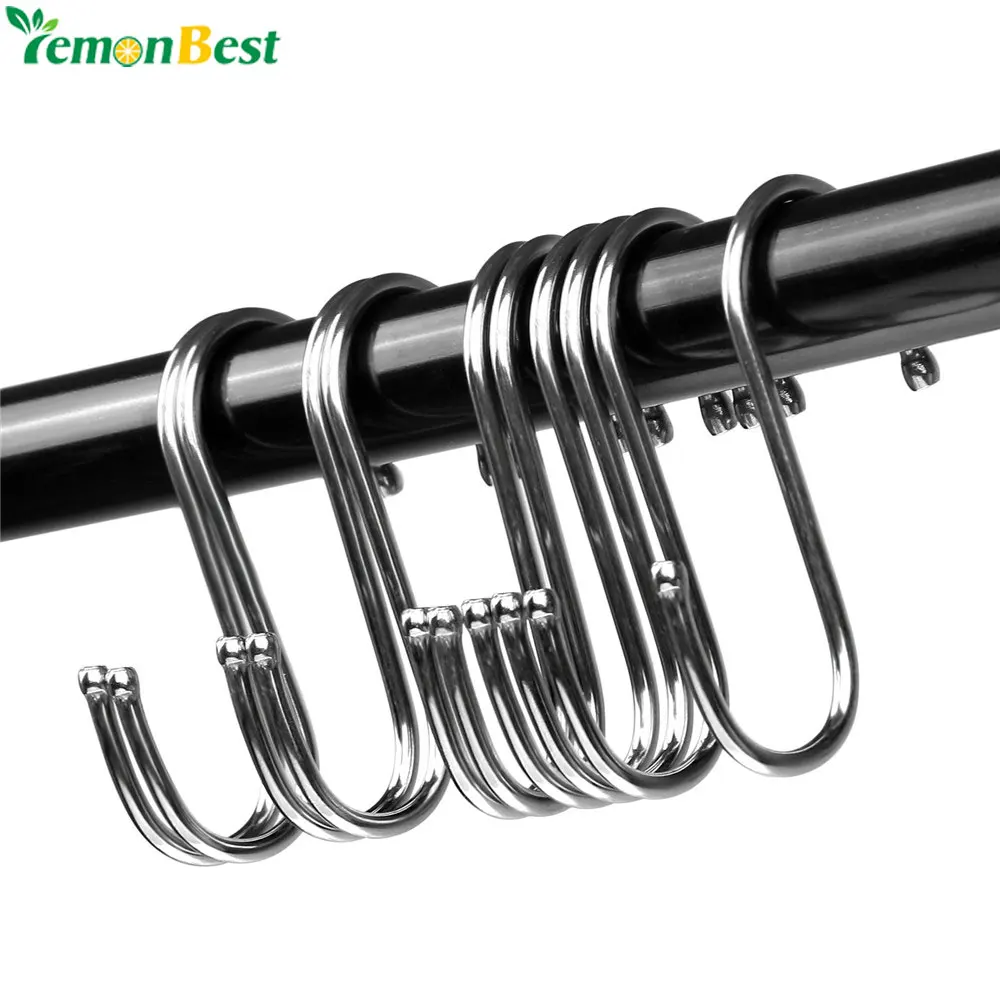 Powerful Stainless Steel S Shaped Hanger Hook Kitchen Bathroom Clothing