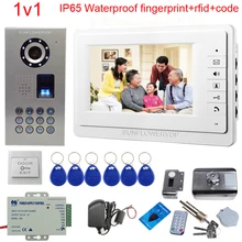 IP65 Waterproof Video Door Phone Doorbell Bell Intercom Support Fingerprint Code Unlock With Rfid Door