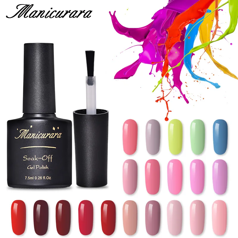 

Manicurara 2019 New Arrival Primer Gel Varnish Soak Off 50 Colors Gel Nail Polish Base Coat Nail Gel Art Top Color Gel Polish