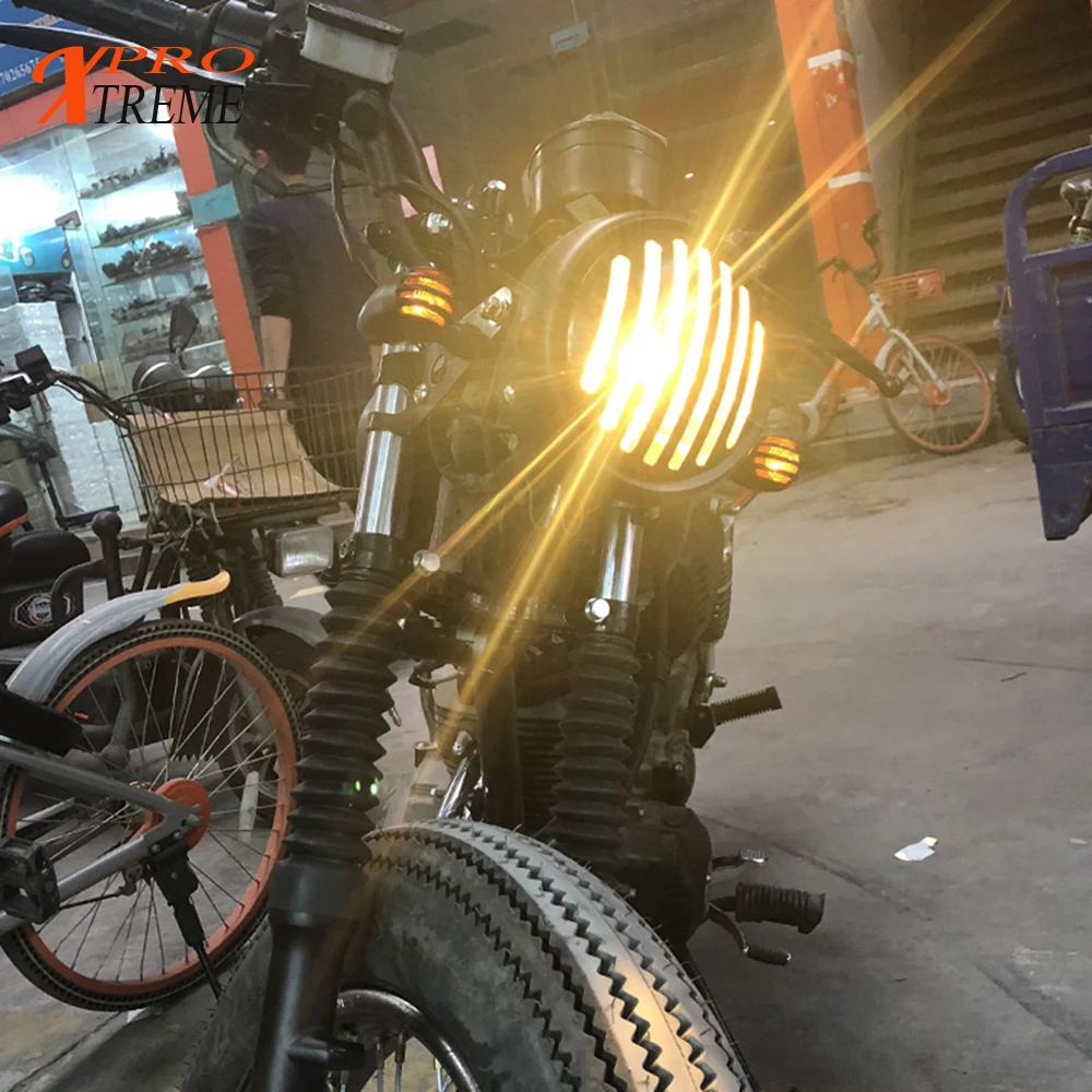 Универсальный передний ретро круглый гриль-Лампа фара для HONDA KTM Harley Cruise Prince ATV мотокросса велосипеды грязи велосипед ямы