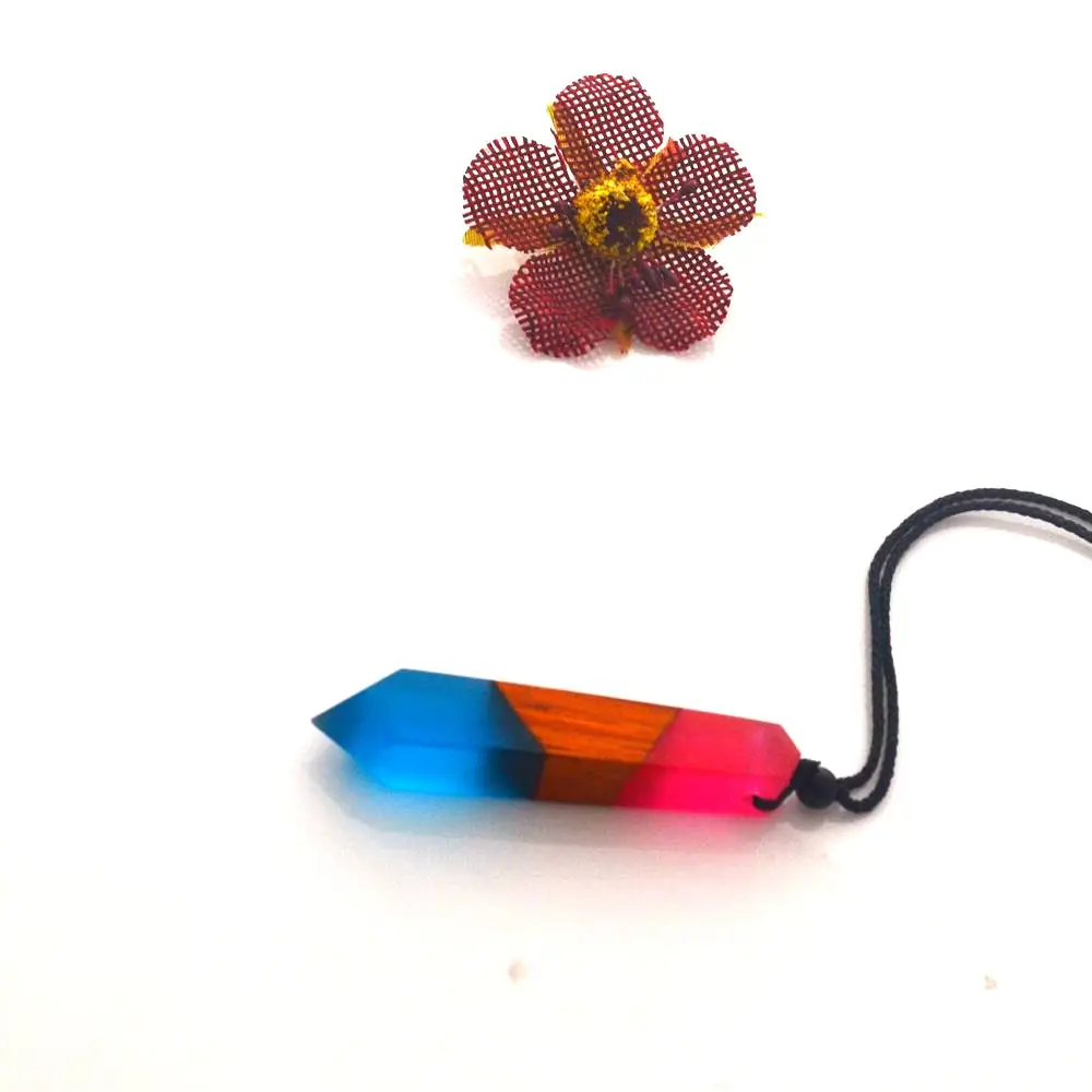 Leanzni цвет ударного формования смолы дерева с подвеской ожерелье, подарок на день рождения компания