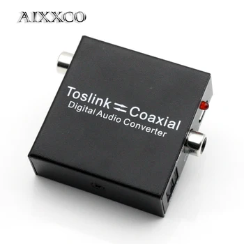 

AIXXCO Digital to Analog 2-way Audio Converter Amplifier Decoder Optical Fiber Coaxial Signal to Analog Stereo Audio Adapter