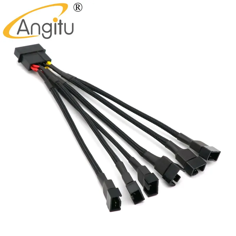 

6Ports Molex to 4Pin PWM Fan Adapter Cable 2x 5V, 2x 7V, 2x 12V