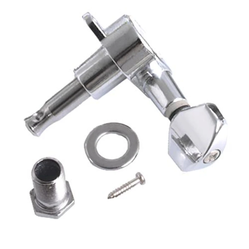 6 Pieces Acoustic Guitar Machine Heads Knobs Stainless Steel Closed