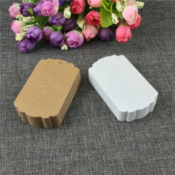 

New Arrival 100Pcs/Lot Tags With Small Holes Fashion Creative Suitable For Gift Jewelry Wrapping Blank Tags Lace Scallop Design