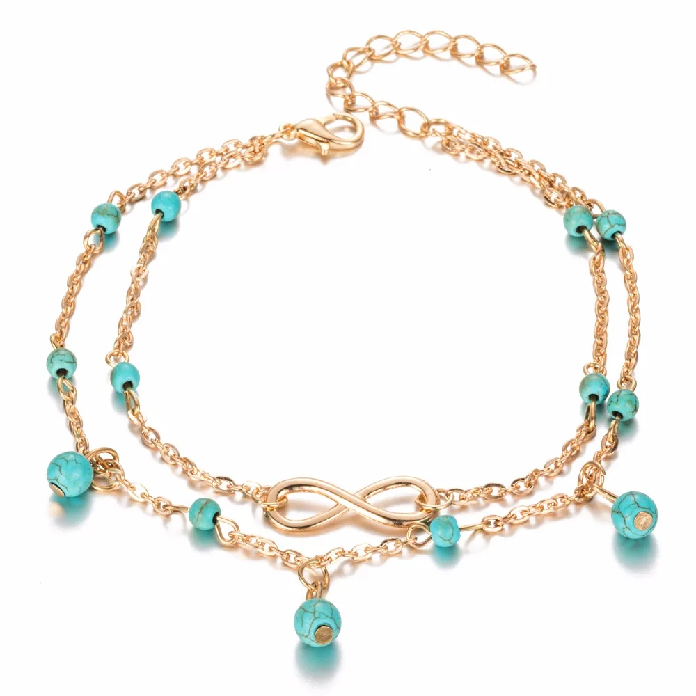 Fashion Accessories KINFOLK Anklets For Women Bohemian Foot Jewelry Summer Beach Bracelet Vintage Ankle On Leg Ankle Strap Accessories Anklets silver anklet bracelet,ankle chains,cubic zirconia anklet,beads anklet,fashion accessories