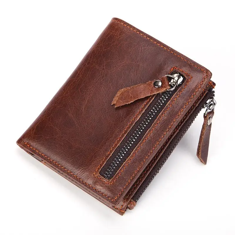 

3 Colors Men Wallets Genuine Leather Wallet for Credit Card Holder Zip Small Wallet Man Leather Wallet Short Slim Coin Purse Men