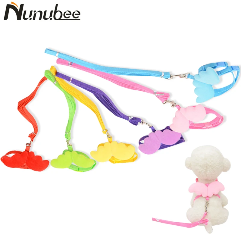 Nunubee Cute Pet Dog Angel Wing Leashs Collar Harness Adjustable Leash