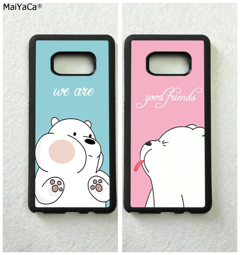 

BFF Ice bear best friends soft edge cell phone cases for samsung s6edge s7 edge s8 s9 plus s10 plus lite e note8 note9 case