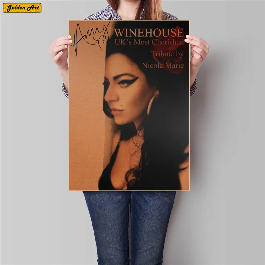 

AMY Vintage Kraft Paper Movie Poster Retro Drawing print painting bar pub cafe Antique Wall Sticker 51x35cm