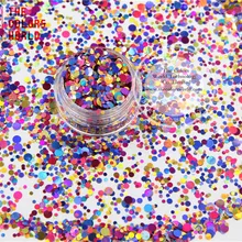 Ra321-170 смесь цветов в горошек круглой формы блеск для ногтей, гель, макияж и DIY украшения