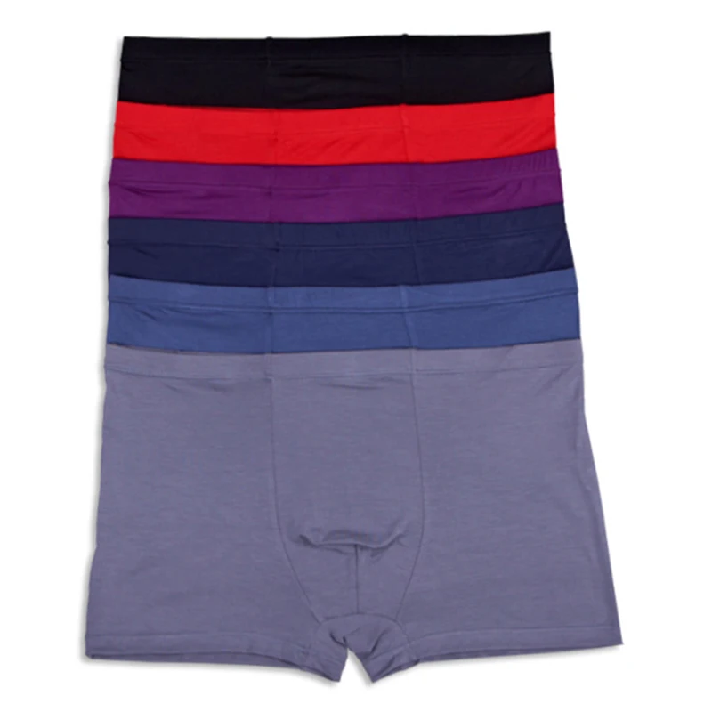 Solid Men Boxer Shorts Soft Men Underwear High Elastic Male Panties 6 Colors Brand Boxers Short Bamboo Fiber Men Clothing XL-5XL (1)
