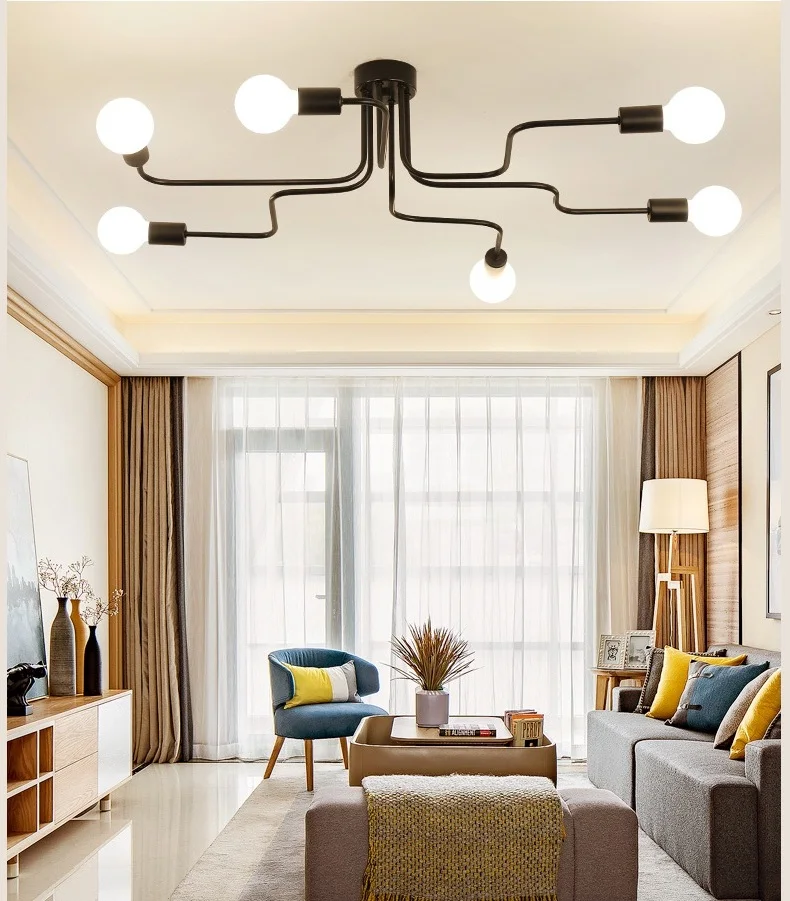 Modern Chandeliers-Vintage Led Ceiling Lights Living Room