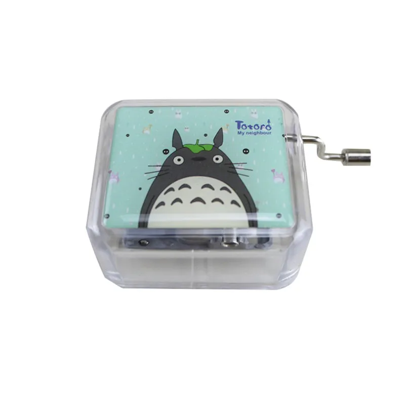 Música miniatura Miyazaki Hayao animación caja de música TOTORO chico juguetes cajas de música manivela de mano cajas mecánicas de acrílico