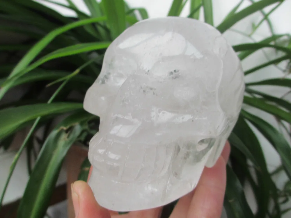 

682146+++ NATURAL TRANSPARENT QUARTZ CRYSTAL SKULL HEALING 882g