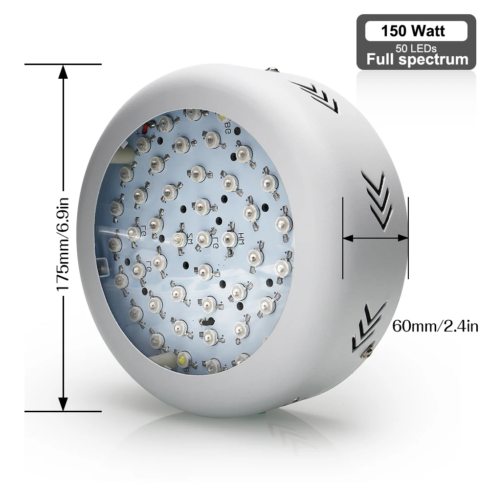 150 Вт Светодиодный светильник для выращивания круглый в форме НЛО Фито лампы для растений Fitolampa полный спектр для теплицы Vegs Гидропоника crecencio