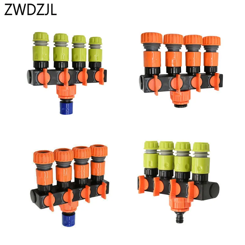 

1/2 3/4 Garden hose splitters Garden Tap 20mm 16mm hose 4 way Tap water pipe water Quick connector 1set