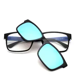 Tr90 очки с Поляризованные солнцезащитные очки клип на двойной обода магнит оптических frame