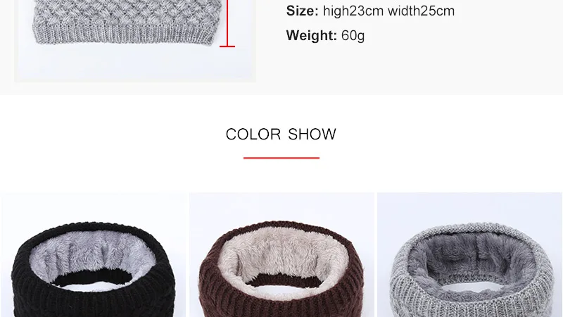 Winter new children's knitted bib men's outdoor warm scarf ladies velvet comfort fabric thickening unisex slouchy beanie hijabs