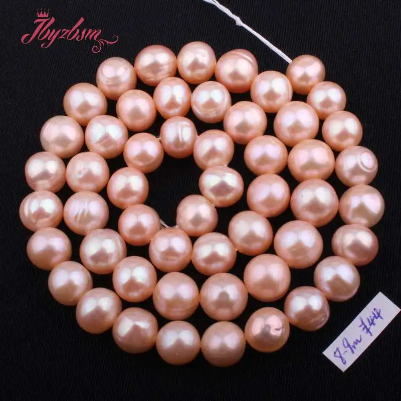 5-6,7-8,8-9 мм Nearround розовый пресноводный жемчуг натуральный камень бусины для DIY ожерелье ювелирные изделия для создания браслетов 14," - Цвет: 8 to 9mm