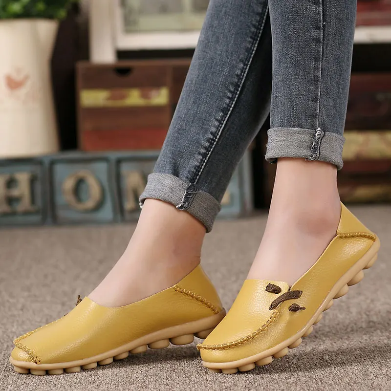 

Women shoes 2019 New Arrival Sneakers women flats shoes Slips soft leather Solid Color ballet flats ladies shoes tenis feminino